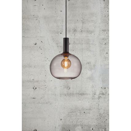 Nordlux - Lustra ar auklu ALTON 1xE27/60W/230V melna