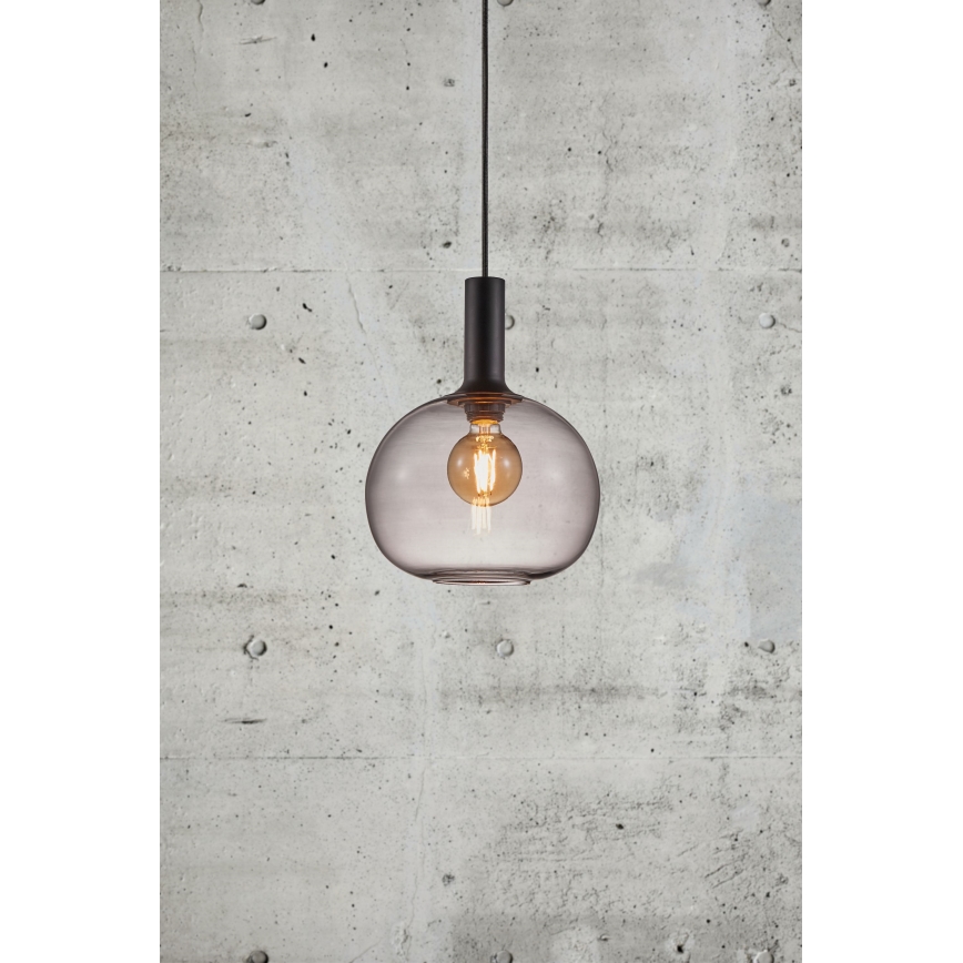 Nordlux - Lustra ar auklu ALTON 1xE27/60W/230V melna