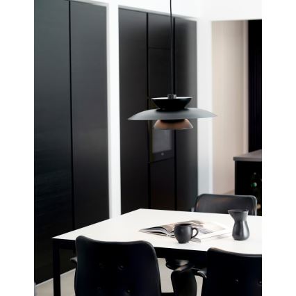 Nordlux - Lustra ar auklu CARMEN 1xE27/40W/230V melna