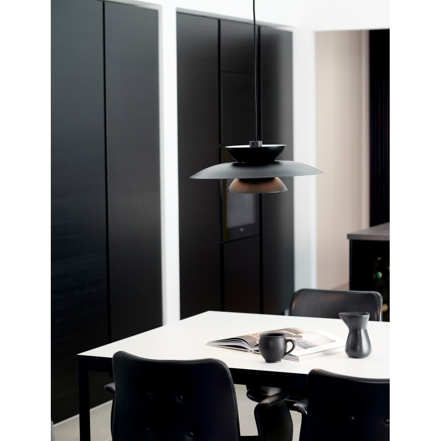 Nordlux - Lustra ar auklu CARMEN 1xE27/40W/230V melna