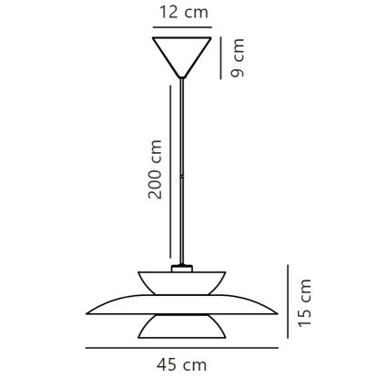 Nordlux - Lustra ar auklu CARMEN 1xE27/40W/230V melna