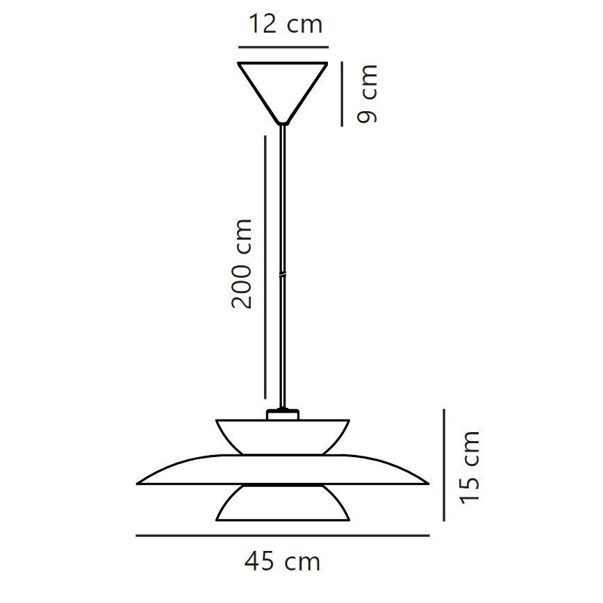 Nordlux - Lustra ar auklu CARMEN 1xE27/40W/230V melna