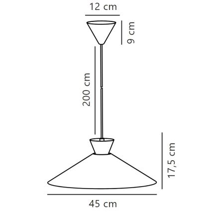 Nordlux - Lustra ar auklu DIAL 1xE27/40W/230V d. 45 cm dzeltena