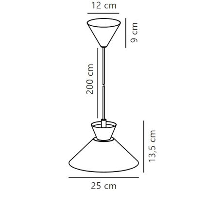 Nordlux - Lustra ar auklu DIAL 1xE27/40W/230V d. 25 cm melna
