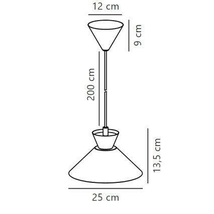 Nordlux - Lustra ar auklu DIAL 1xE27/40W/230V d. 25 cm pelēka