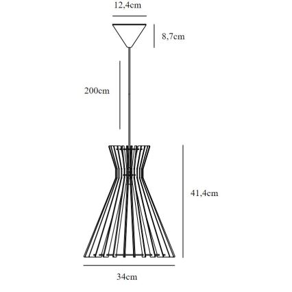 Nordlux - Lustra ar auklu GROA 1xE27/60W/230V