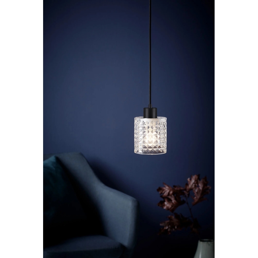 Nordlux - Lustra ar auklu HOLLYWOOD 1xE27/60W/230V caurspīdīga