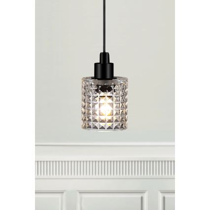 Nordlux - Lustra ar auklu HOLLYWOOD 1xE27/60W/230V caurspīdīga