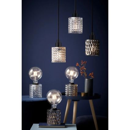 Nordlux - Lustra ar auklu HOLLYWOOD 1xE27/60W/230V dūmakains
