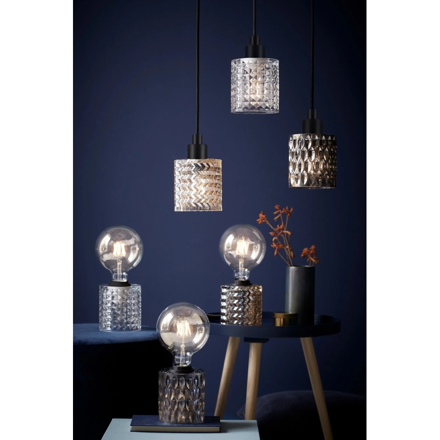 Nordlux - Lustra ar auklu HOLLYWOOD 1xE27/60W/230V dūmakains