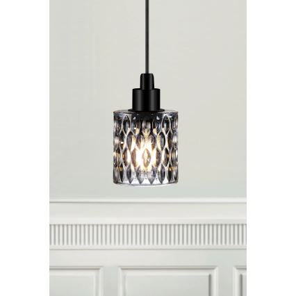Nordlux - Lustra ar auklu HOLLYWOOD 1xE27/60W/230V dūmakains