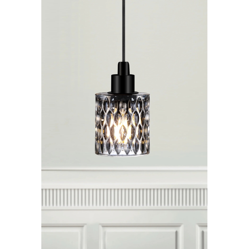 Nordlux - Lustra ar auklu HOLLYWOOD 1xE27/60W/230V dūmakains