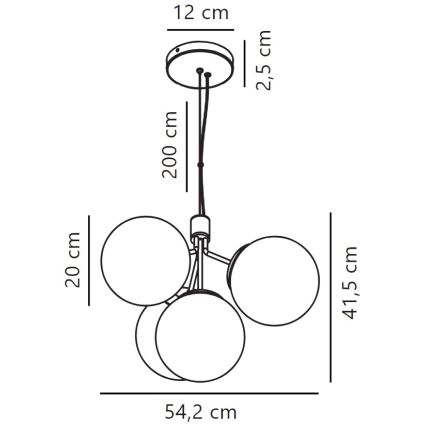 Nordlux - Lustra ar auklu IVONA 4xE27/28W/230V zelta