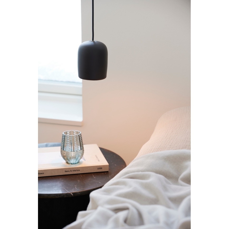 Nordlux - Lustra ar auklu NOTTI 1xE27/25W/230V melna