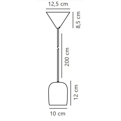 Nordlux - Lustra ar auklu NOTTI 1xE27/25W/230V melna