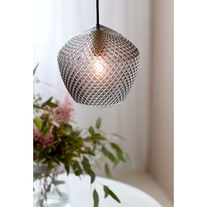 Nordlux - Lustra ar auklu ORBIFORM 1xE27/40W/230V melna/pelēka