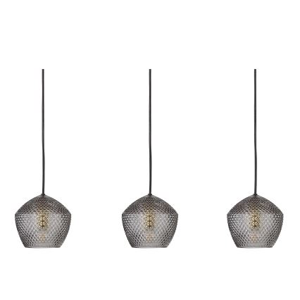 Nordlux - Lustra ar auklu ORBIFORM 3xE14/25W/230V melna/pelēka