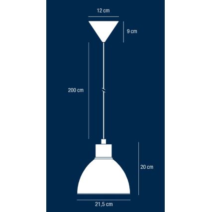 Nordlux - Lustra ar auklu POP 1xE27/40W/230V melna/zelta