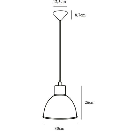 Nordlux - Lustra ar auklu POP 1xE27/60W/230V melna