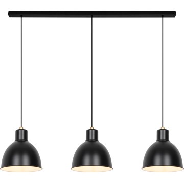 Nordlux - Lustra ar auklu POP 3xE27/40W/230V melna/zelta