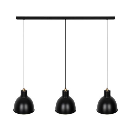 Nordlux - Lustra ar auklu POP 3xE27/40W/230V melna/zelta