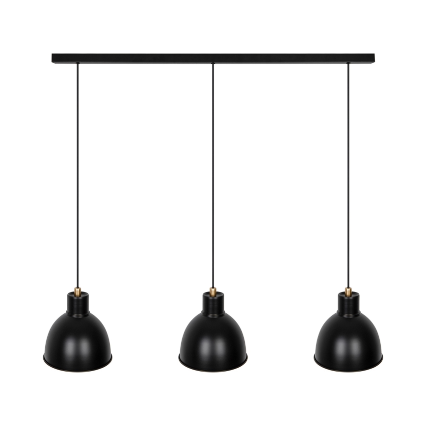 Nordlux - Lustra ar auklu POP 3xE27/40W/230V melna/zelta