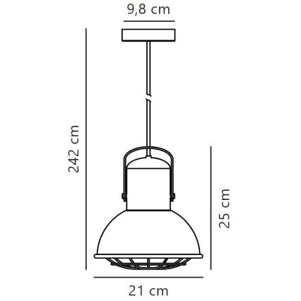 Nordlux - Lustra ar auklu PORTER 1xE27/60W/230V