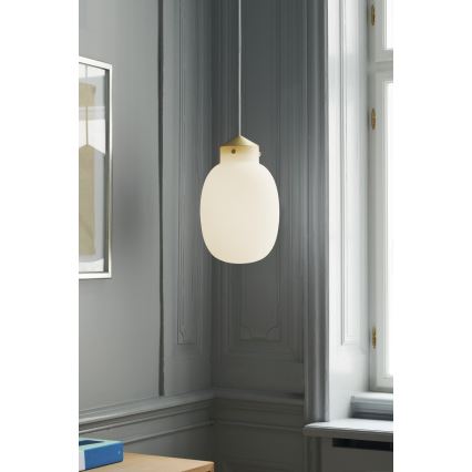 Nordlux - Lustra ar auklu RAITO 1xE27/25W/230V misiņš/balta