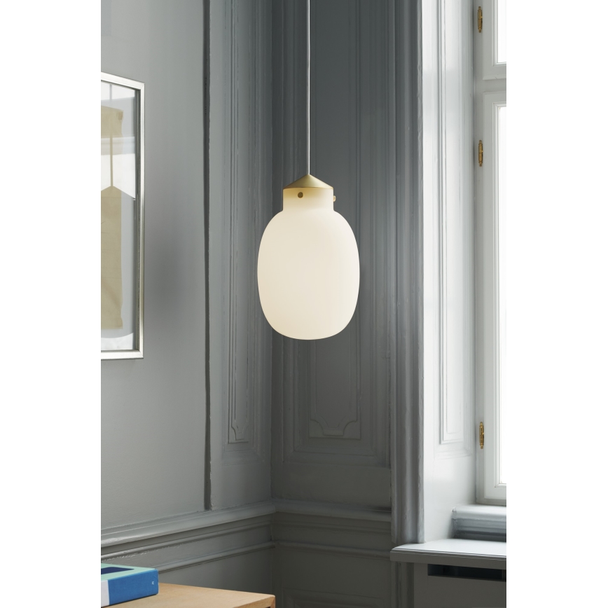 Nordlux - Lustra ar auklu RAITO 1xE27/25W/230V misiņš/balta