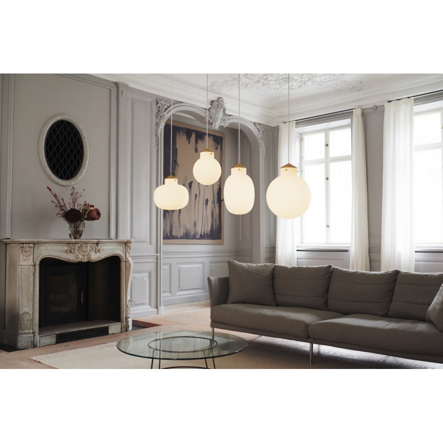 Nordlux - Lustra ar auklu RAITO 1xE27/25W/230V misiņš/balta