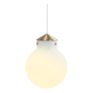 Nordlux - Lustra ar auklu RAITO 1xE27/25W/230V misiņš/balta