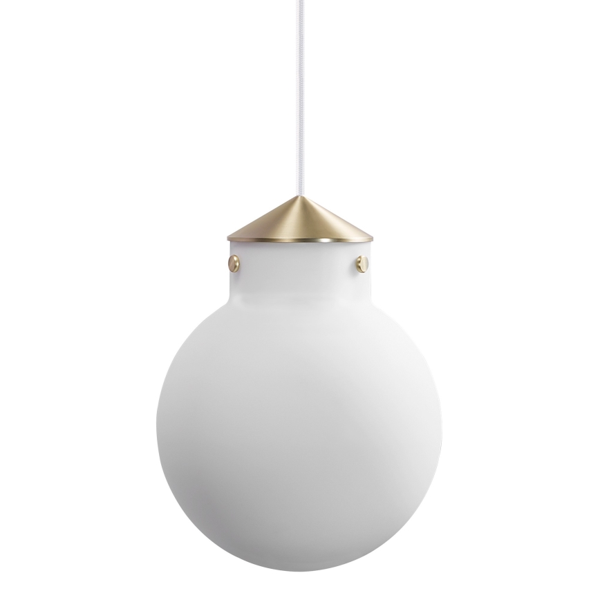 Nordlux - Lustra ar auklu RAITO 1xE27/25W/230V misiņš/balta