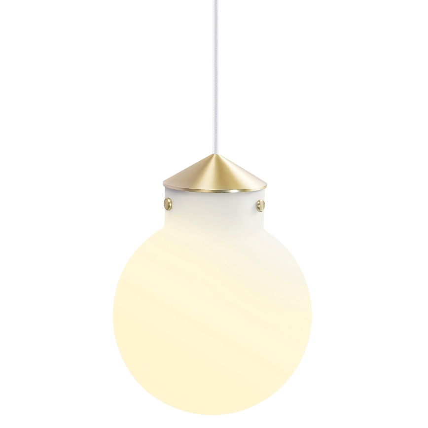 Nordlux - Lustra ar auklu RAITO 1xE27/25W/230V misiņš/balta