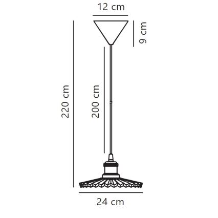 Nordlux - Lustra ar auklu TORINA 1xE27/40W/230V d. 24 cm