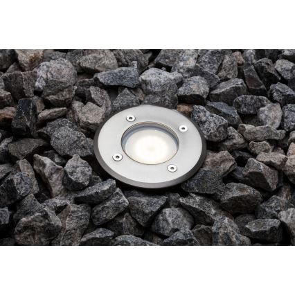 Nordlux - Pagalma lampa PATO 1xGU10/35W/230V IP65 matēts hroms apaļa