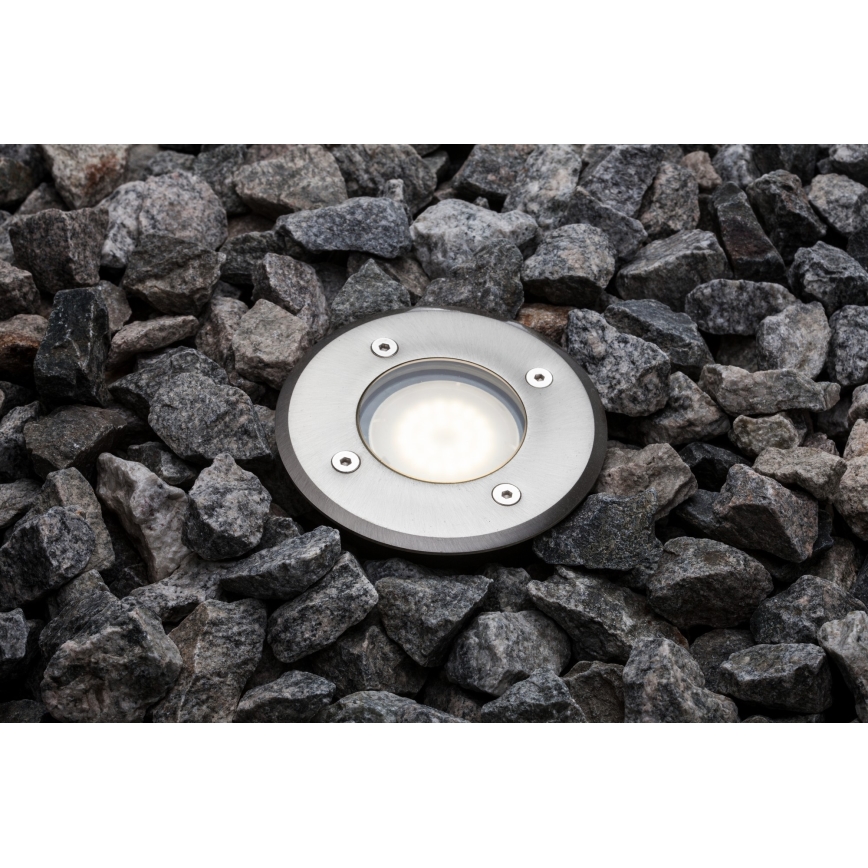 Nordlux - Pagalma lampa PATO 1xGU10/35W/230V IP65 matēts hroms apaļa