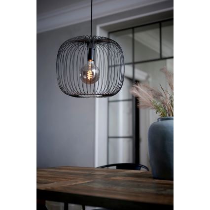Nordlux - Pakaramā lampa ar kabeli BERONI 1xE27/60W/230V melna Ø 40 cm