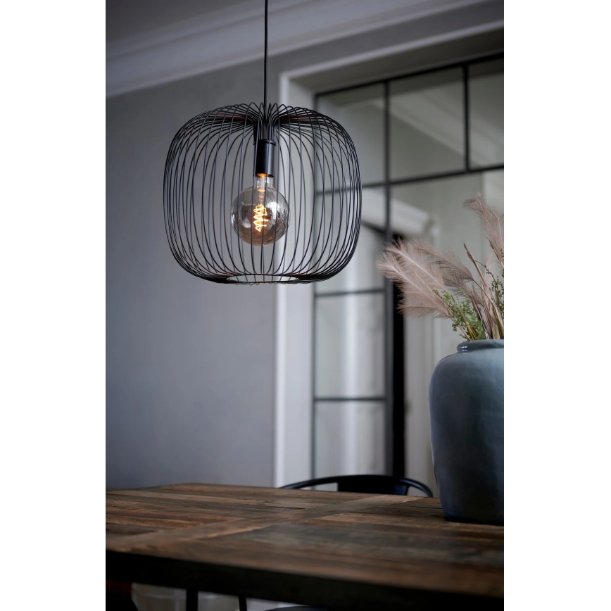 Nordlux - Pakaramā lampa ar kabeli BERONI 1xE27/60W/230V melna Ø 40 cm