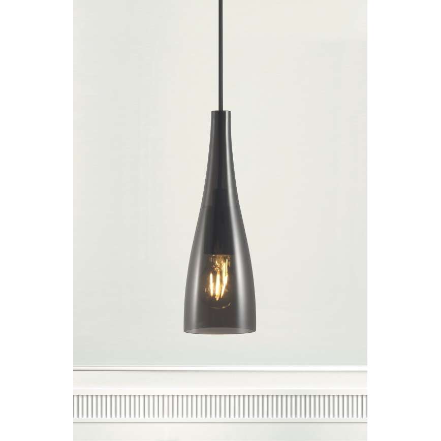 Nordlux - Pakaramā lampa uz troses EMBLA 1xE27/40W/230V dūmakaina/melna