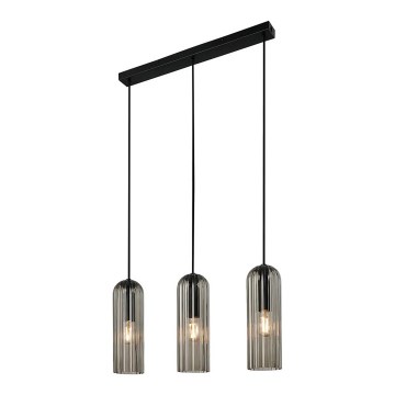 Nordlux - Pakaramais gaismeklis MIELLA 3xE27/25W/230V melns/dūmots