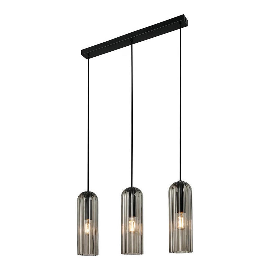 Nordlux - Pakaramais gaismeklis MIELLA 3xE27/25W/230V melns/dūmots