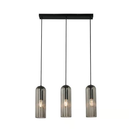 Nordlux - Pakaramais gaismeklis MIELLA 3xE27/25W/230V melns/dūmots