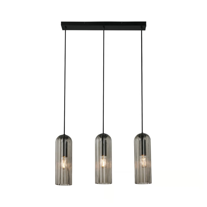 Nordlux - Pakaramais gaismeklis MIELLA 3xE27/25W/230V melns/dūmots