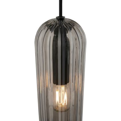 Nordlux - Pakaramais gaismeklis MIELLA 3xE27/25W/230V melns/dūmots