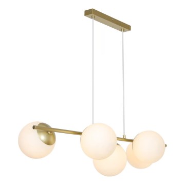 Nordlux - Piekaramā lustra LILLY ar trosi 5xE14/10W/230V misiņš