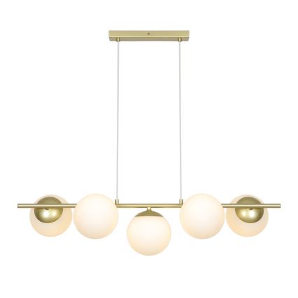 Nordlux - Piekaramā lustra LILLY ar trosi 5xE14/10W/230V misiņš