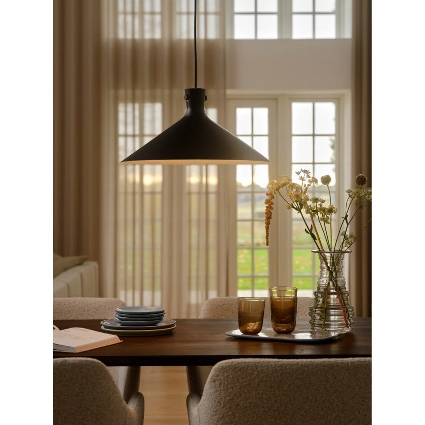 Nordlux - Piekaramā lustra uz kabeļa DORINA 1xE27/60W/230V melna Ø 45 cm