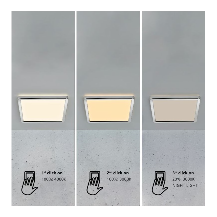 Nordlux - LED ar regulējamu spilgtumu vannas istabas griestu gaismeklis OJA LED/14,5W/230V 3000/4000K IP54 30x30 cm