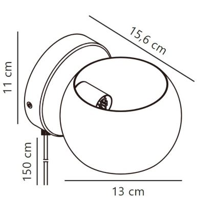 Nordlux - Regulējama sienas Starmetis BELIR 1xG9/5W/230V bēša