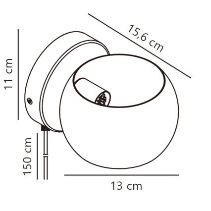 Nordlux - Regulējama sienas Starmetis BELIR 1xG9/5W/230V melna